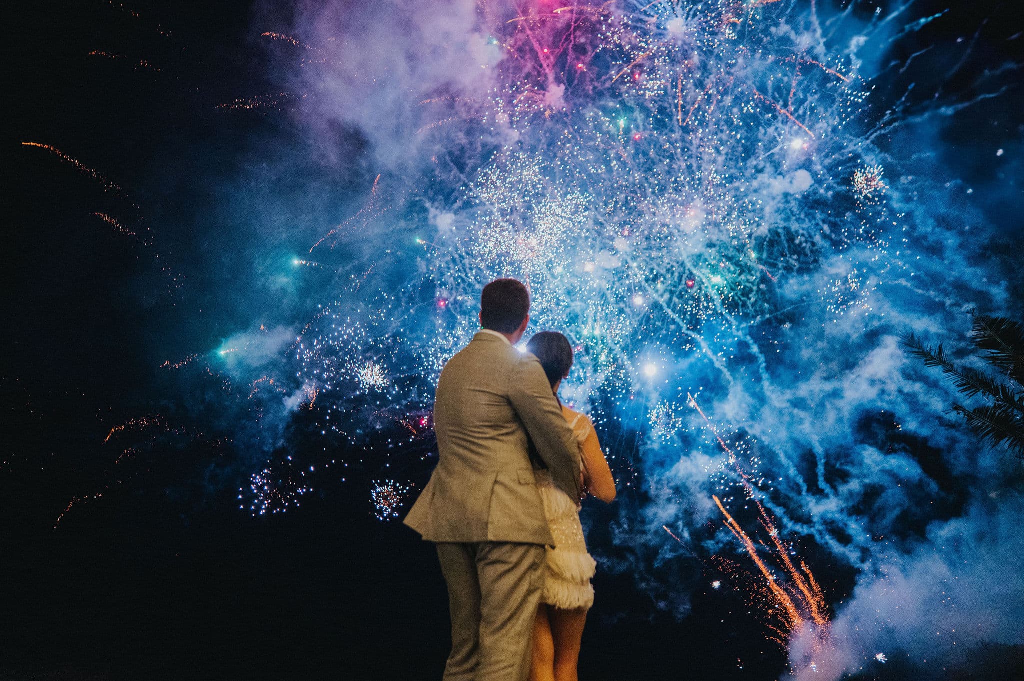 a wedding at The Ungasan with beautiful fireworks